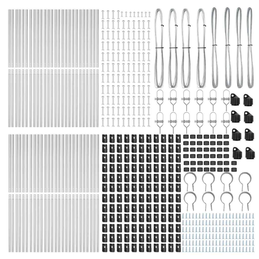 Embedded Fence Post 52 pcs Silver Powder-Coated Steel
