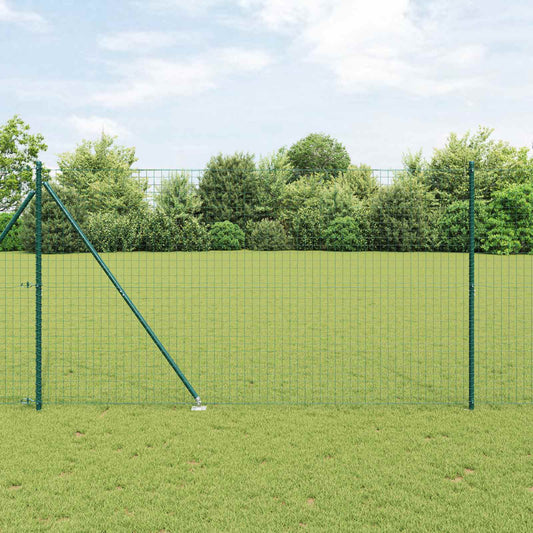 Ground Spike Fence Post 26 pcs Green Powder-Coated Steel