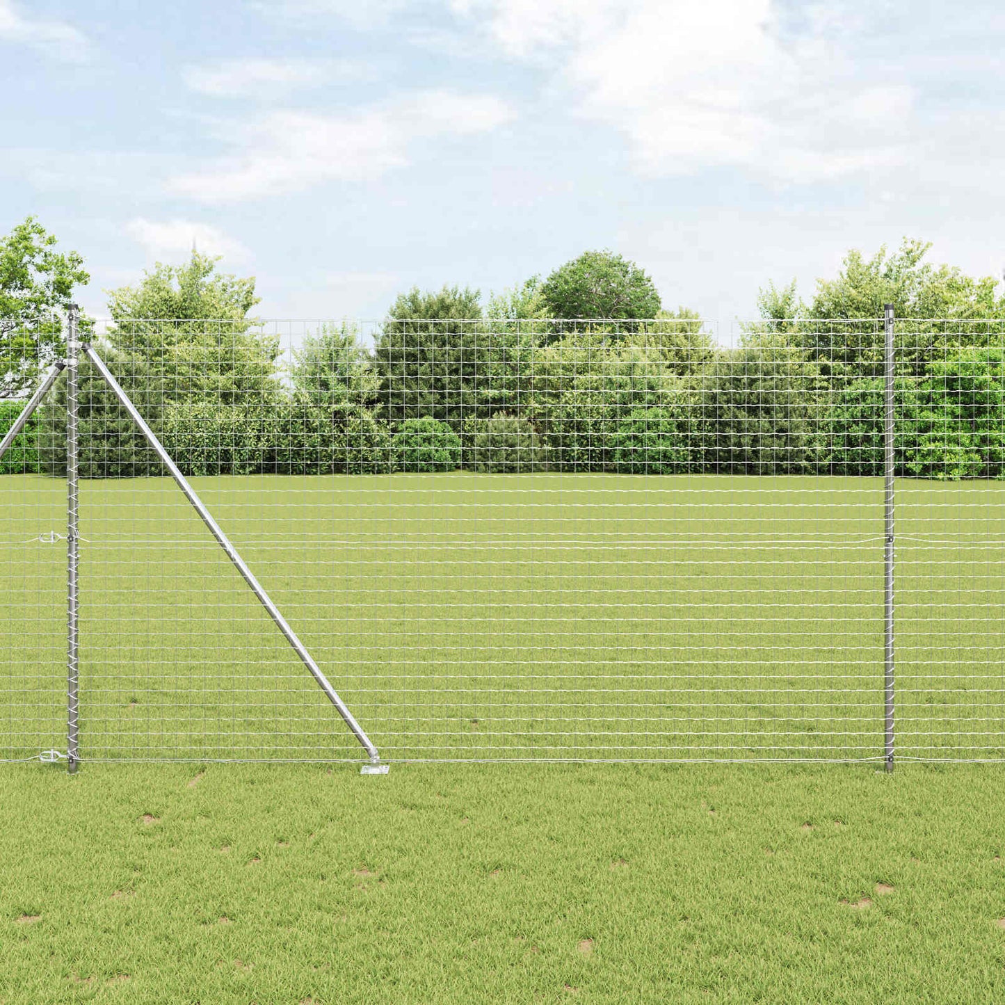Ground Spike Fence Post 26 pcs Silver Powder-Coated Steel