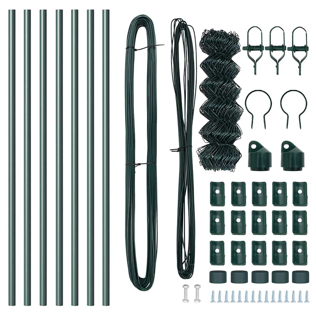 Fence Post Green 10 x 0.8 m (40 x 40 mm mesh) Steel and PVC