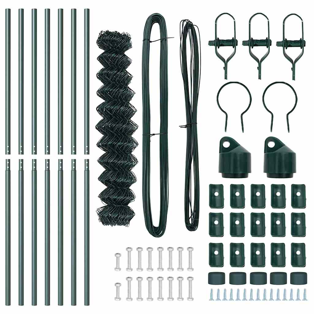 Fence Post Green 10 x 1 m (40 x 40 mm mesh) Steel and PVC