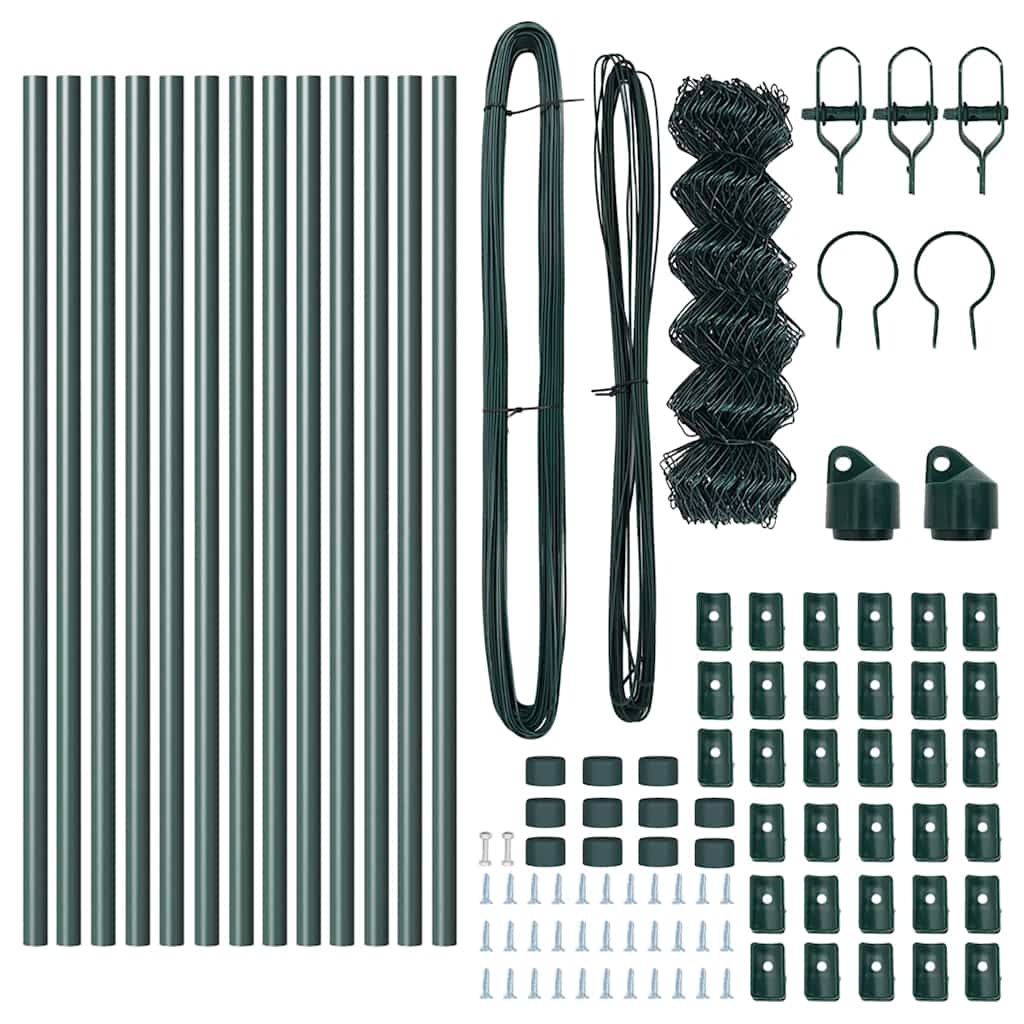 Fence Post Green 25 x 0.4 m (60 x 60 mm mesh) Steel and PVC