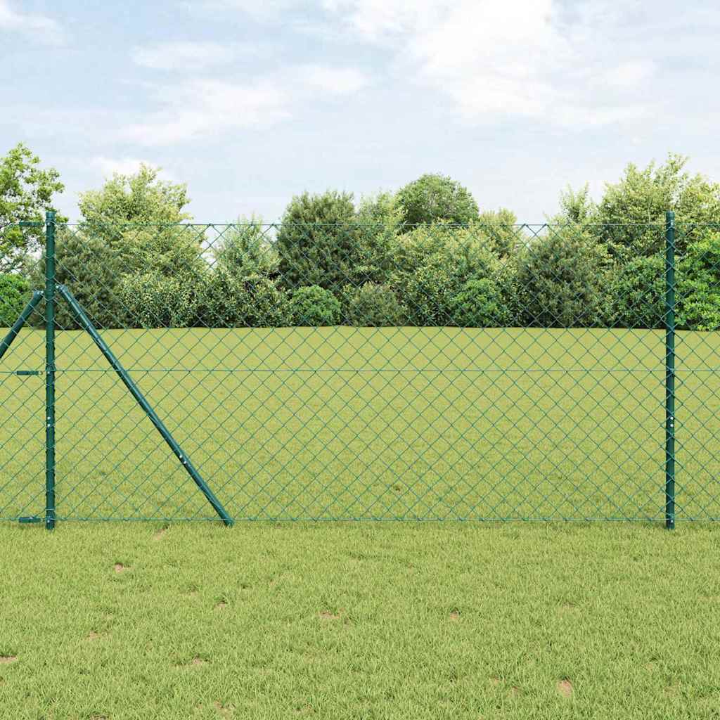 Fence Post Green 25 x 1.2 m (60 x 60 mm mesh) Steel and PVC