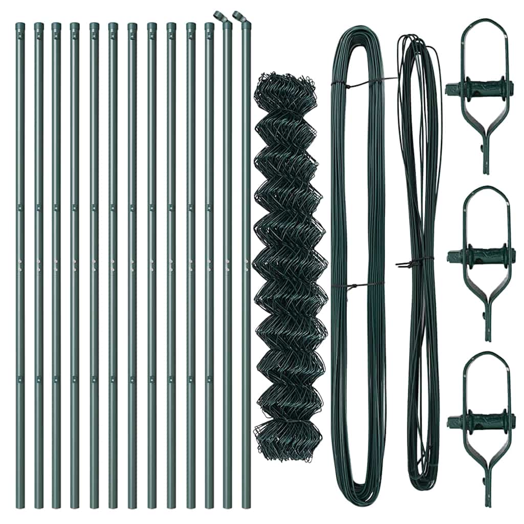 Fence Post Green 25 x 1.4 m (60 x 60 mm mesh) Steel and PVC