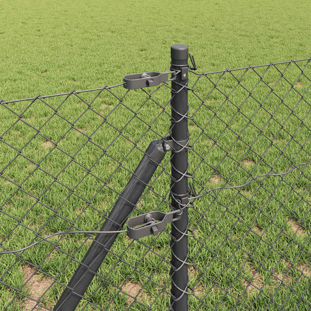 Fence Post Grey 10 x 0.4 m (40 x 40 mm mesh) Steel and PVC