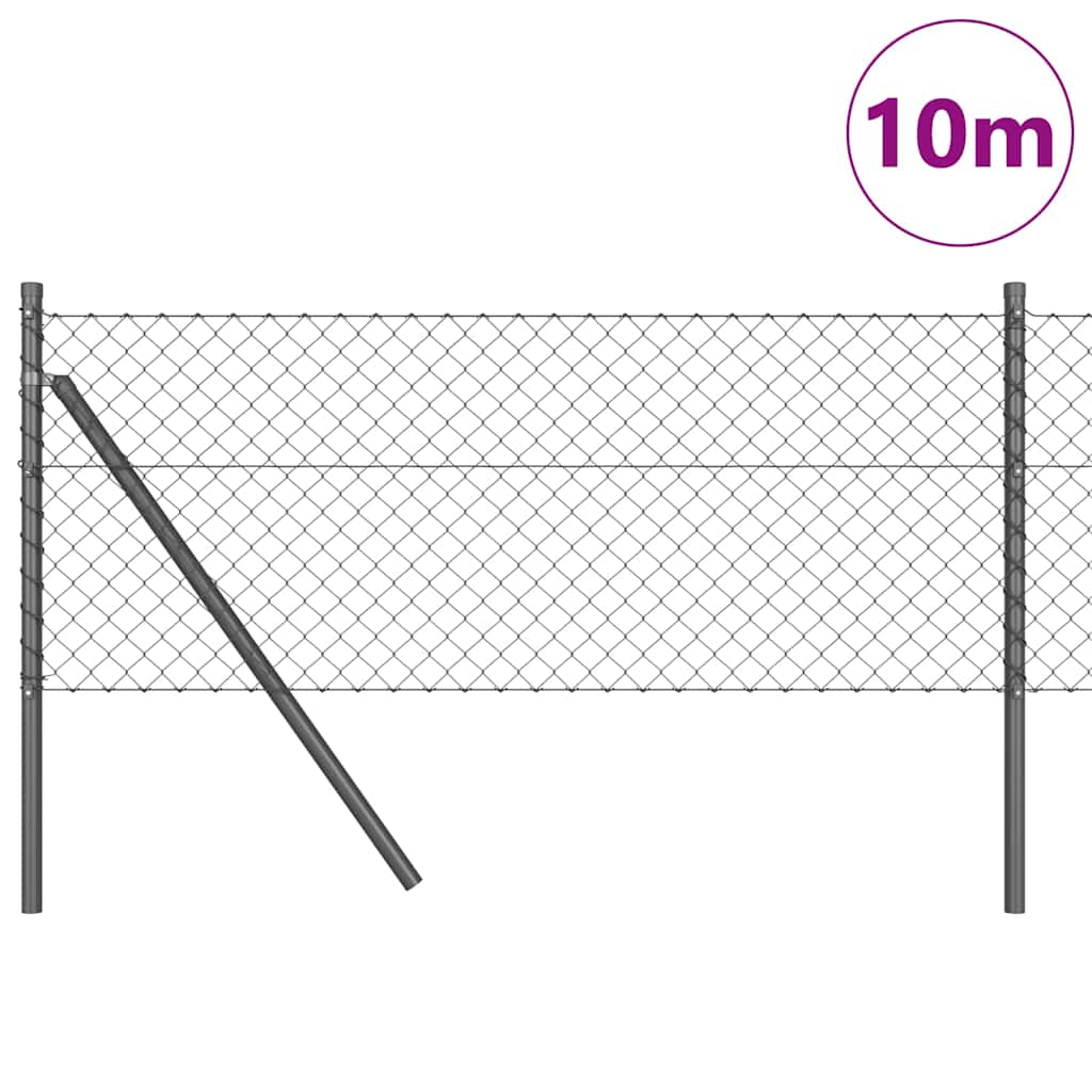 Fence Post Grey 10 x 0.4 m (40 x 40 mm mesh) Steel and PVC