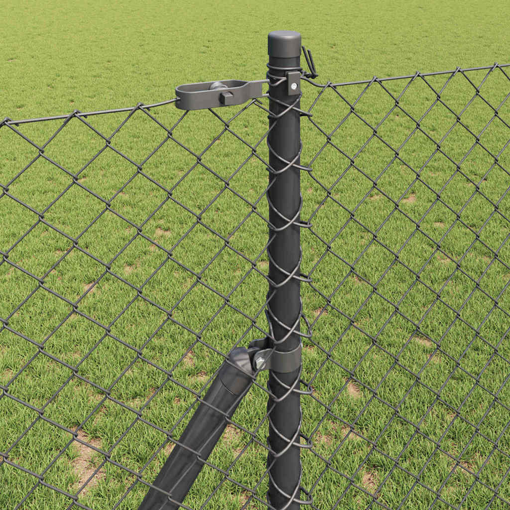 Fence Post Grey 10 x 1.4 m (40 x 40 mm mesh) Steel and PVC