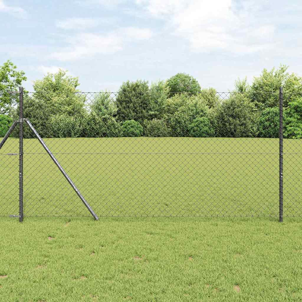 Fence Post Grey 10 x 1.4 m (40 x 40 mm mesh) Steel and PVC