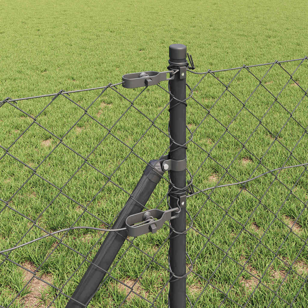 Fence Post Grey 10 x 0.4 m (60 x 60 mm mesh) Steel and PVC
