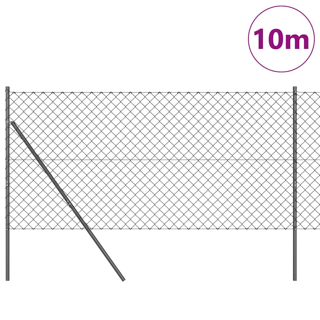 Ground Fix Welded Wire Fence 10 x 1 m (W x H) PVC-Coated Steel