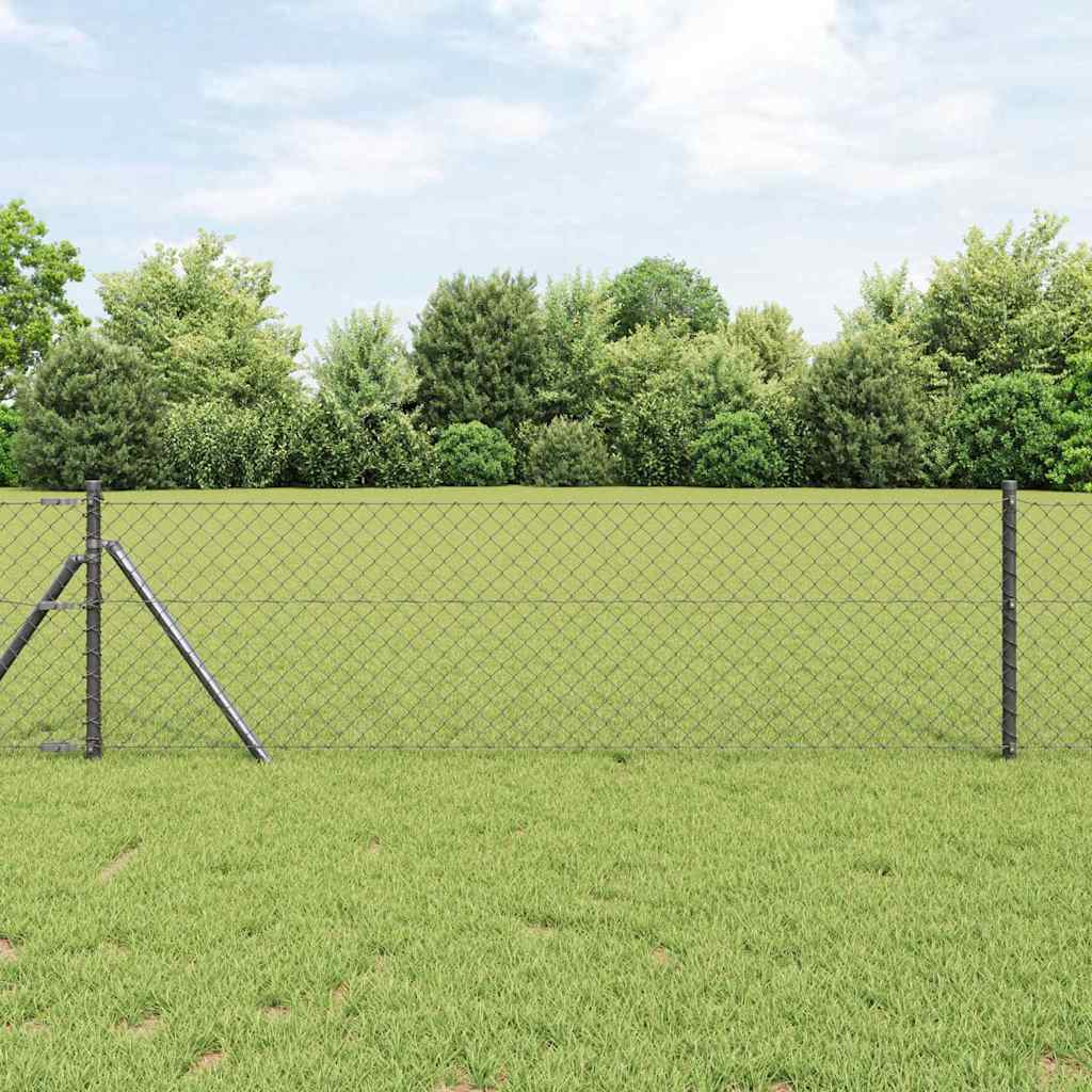 Fence Post Grey 25 x 0.4 m (40 x 40 mm mesh) Steel and PVC