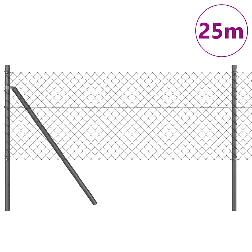 Fence Post Grey 25 x 0.4 m (40 x 40 mm mesh) Steel and PVC