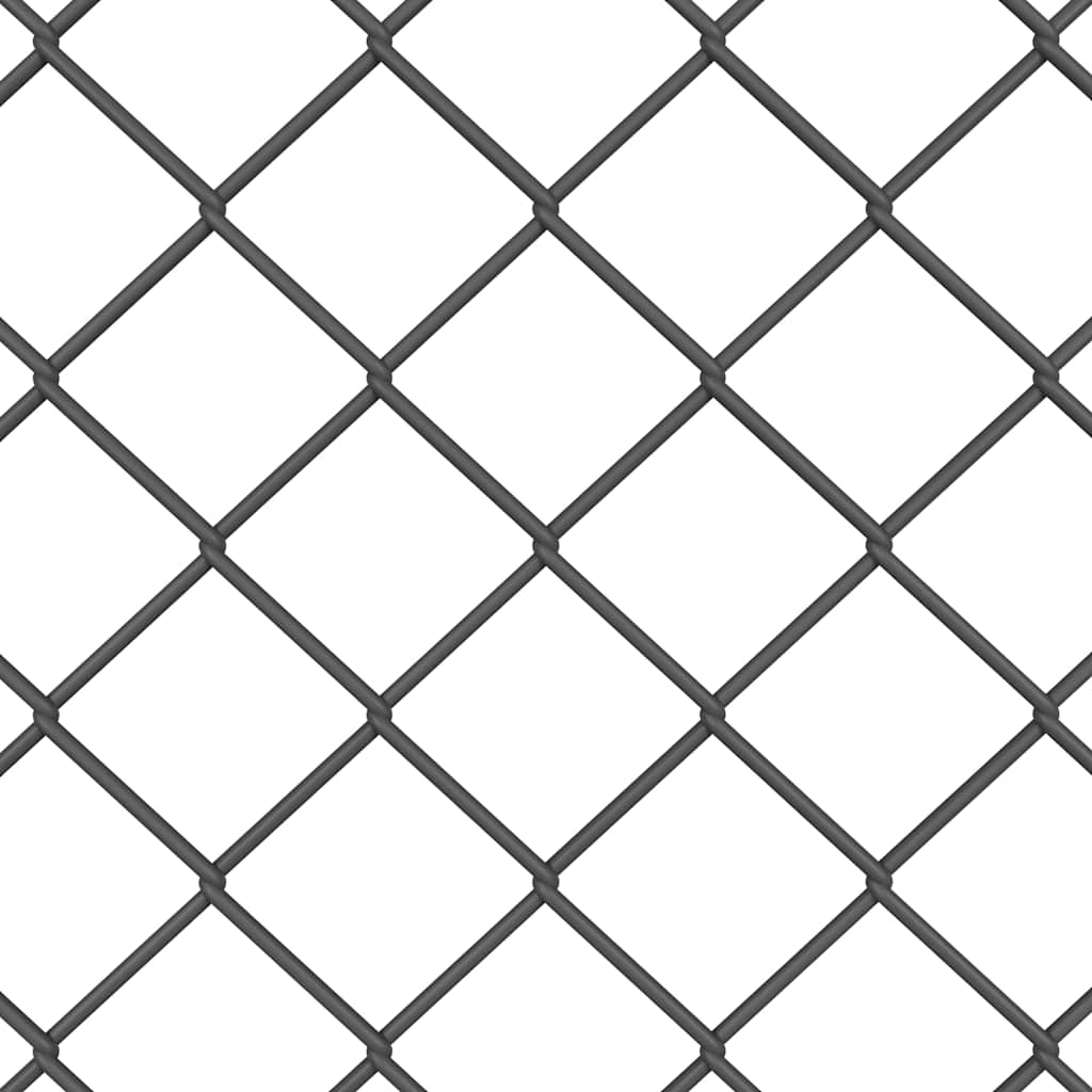 Fence Post Grey 25 x 0.6 m (60 x 60 mm mesh) Steel and PVC