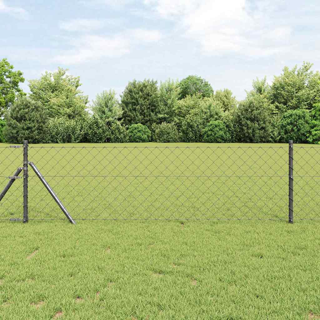 Fence Post Grey 25 x 0.6 m (60 x 60 mm mesh) Steel and PVC