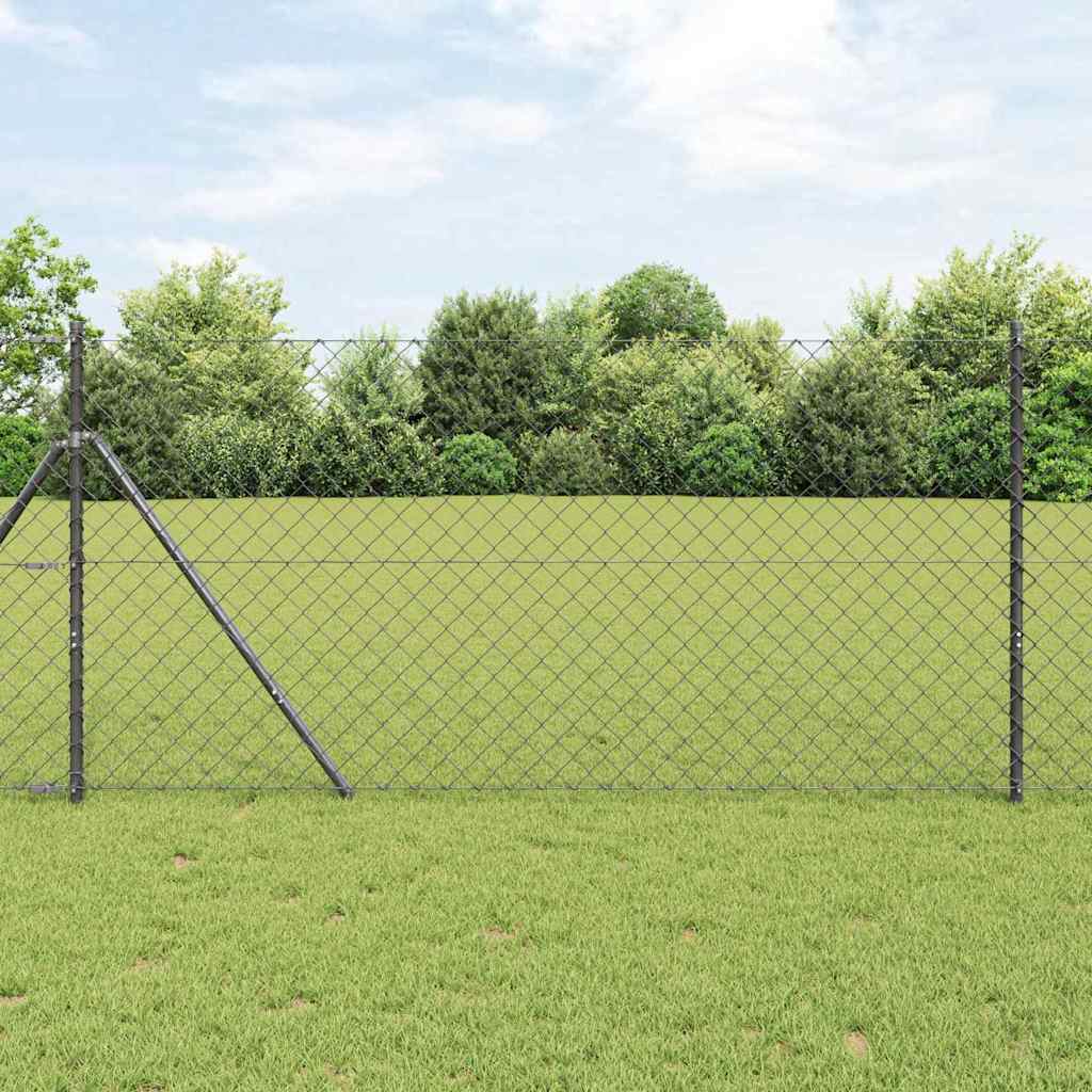 Fence Post Grey 25 x 1.2 m (60 x 60 mm mesh) Steel and PVC