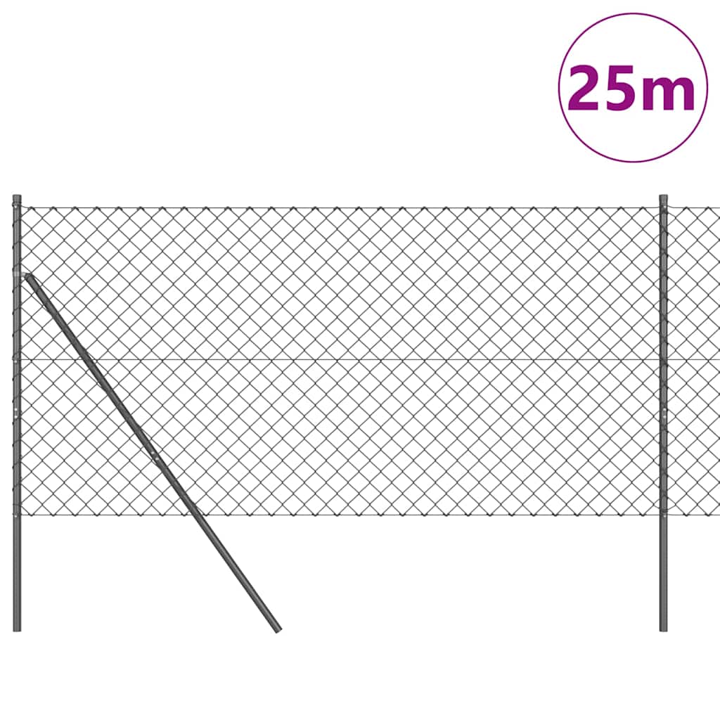 Fence Post Grey 25 x 1.4 m (60 x 60 mm mesh) Steel and PVC