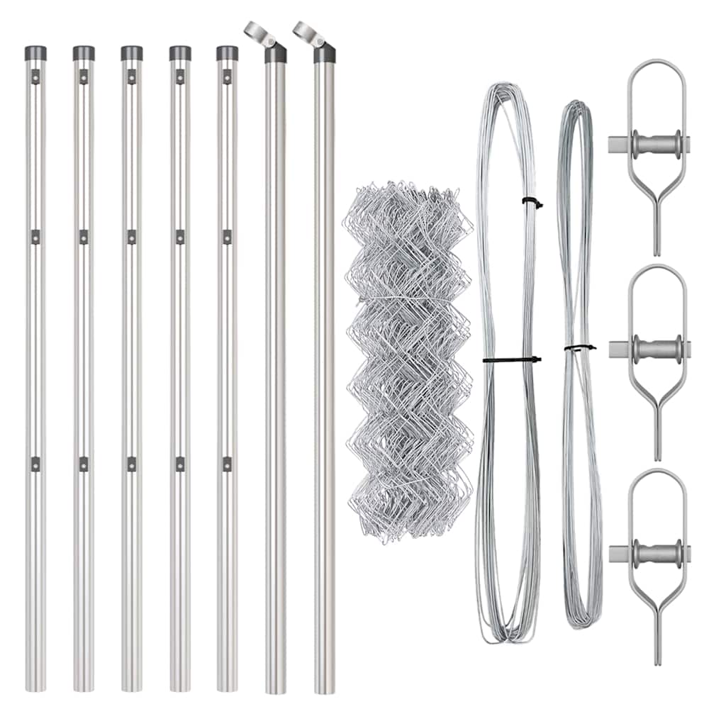 Fence Post Silver 10 x 0.4 m (40 x 40 mm mesh) Steel
