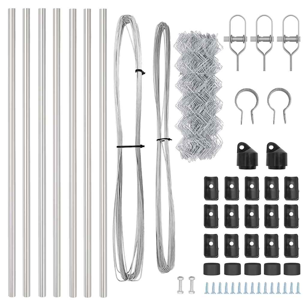 Fence Post Silver 10 x 0.4 m (40 x 40 mm mesh) Steel