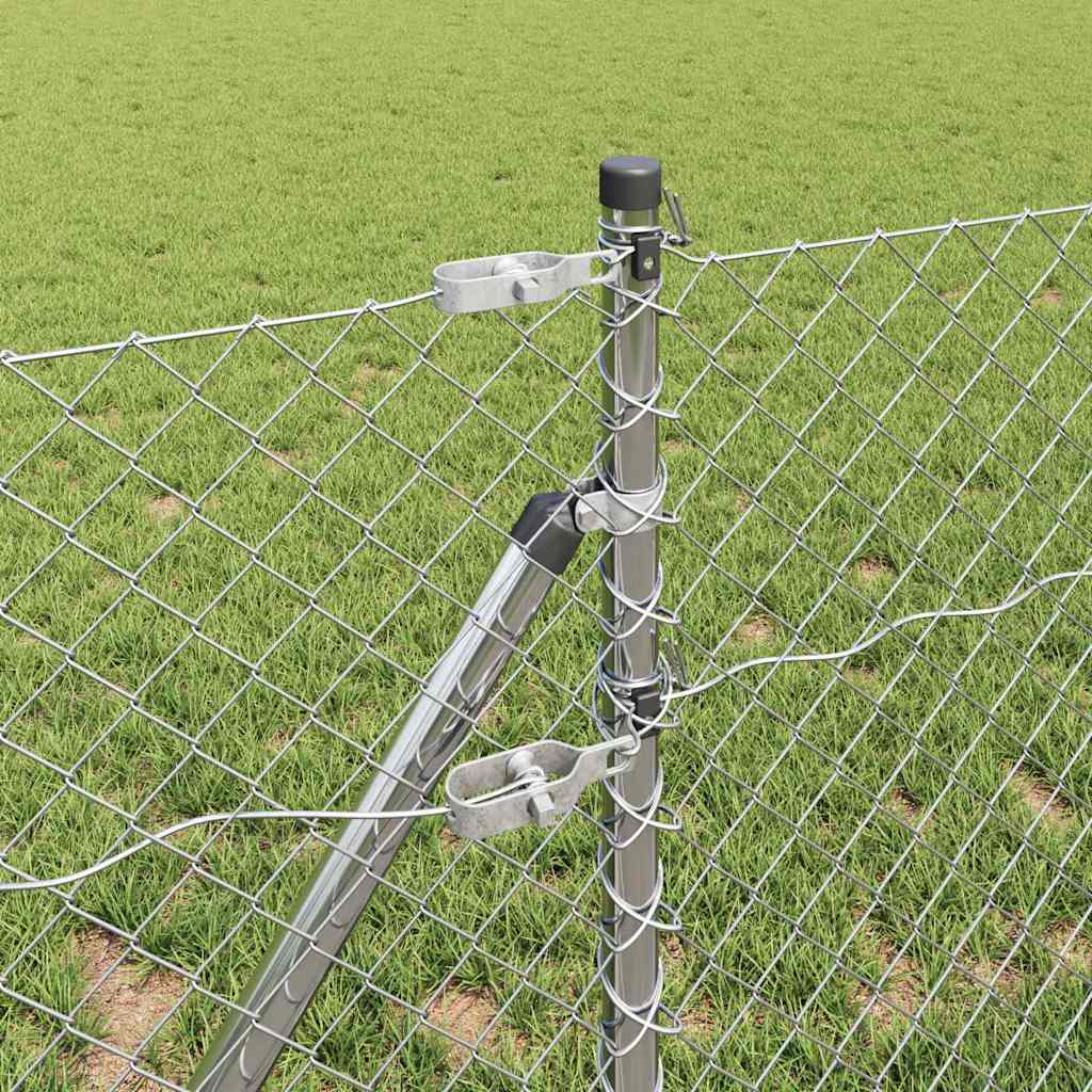 Fence Post Silver 10 x 0.8 m (40 x 40 mm mesh) Steel