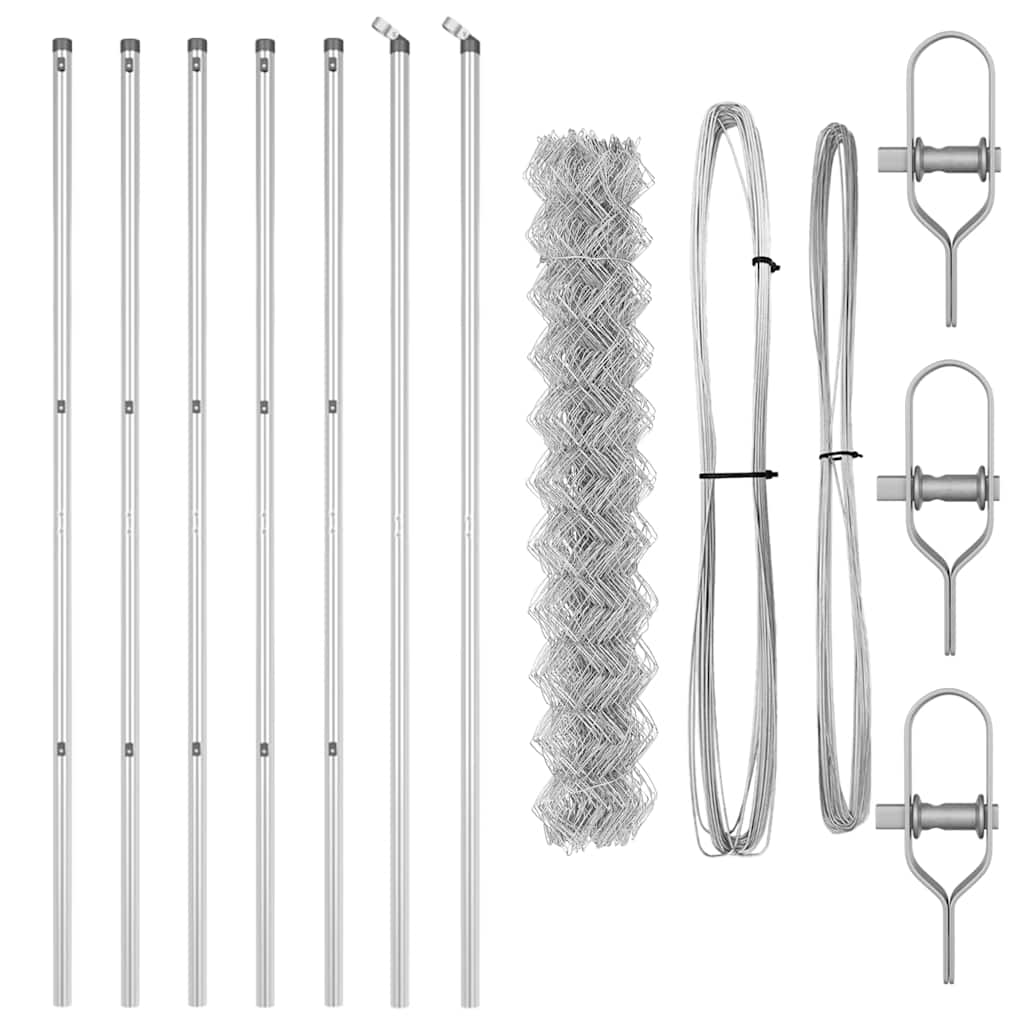 Fence Post Silver 10 x 1 m (40 x 40 mm mesh) Steel
