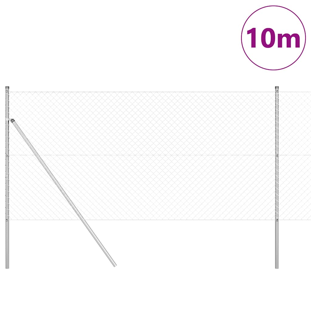 Fence Post Silver 10 x 1 m (40 x 40 mm mesh) Steel