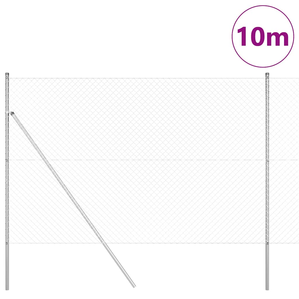 Fence Post Silver 10 x 1.5 m (40 x 40 mm mesh) Steel