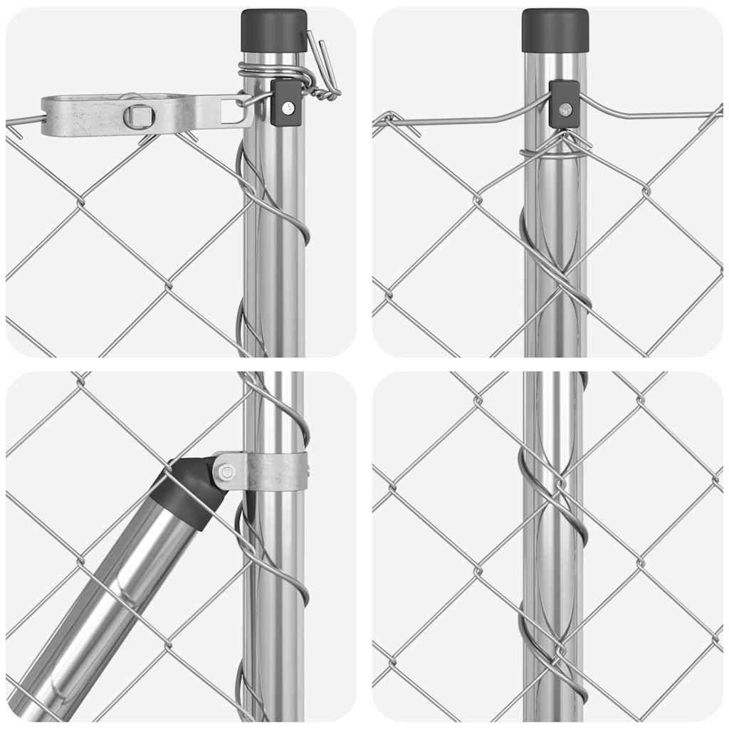 Fence Post Silver 10 x 0.4 m (60 x 60 mm mesh) Steel