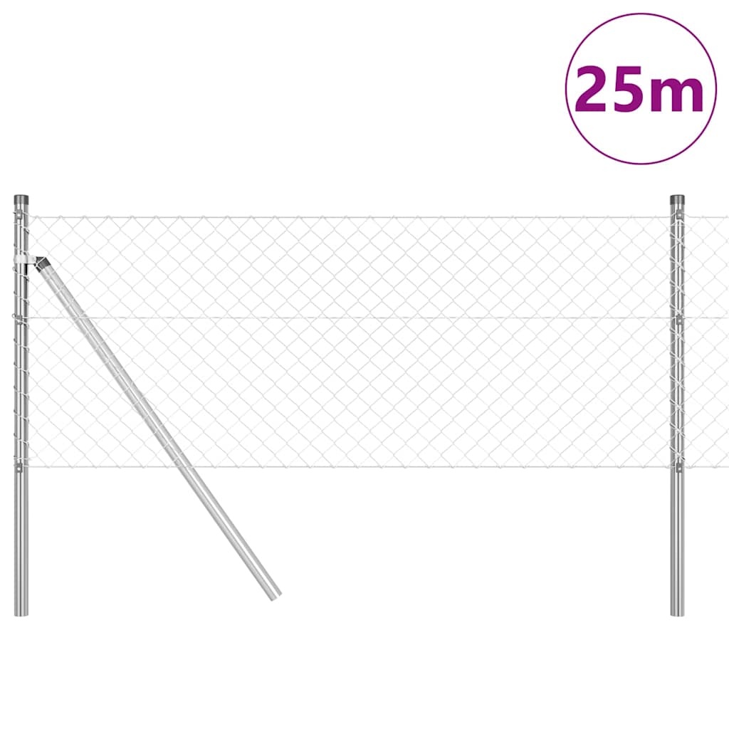 Fence Post Silver 25 x 0.4 m (40 x 40 mm mesh) Steel