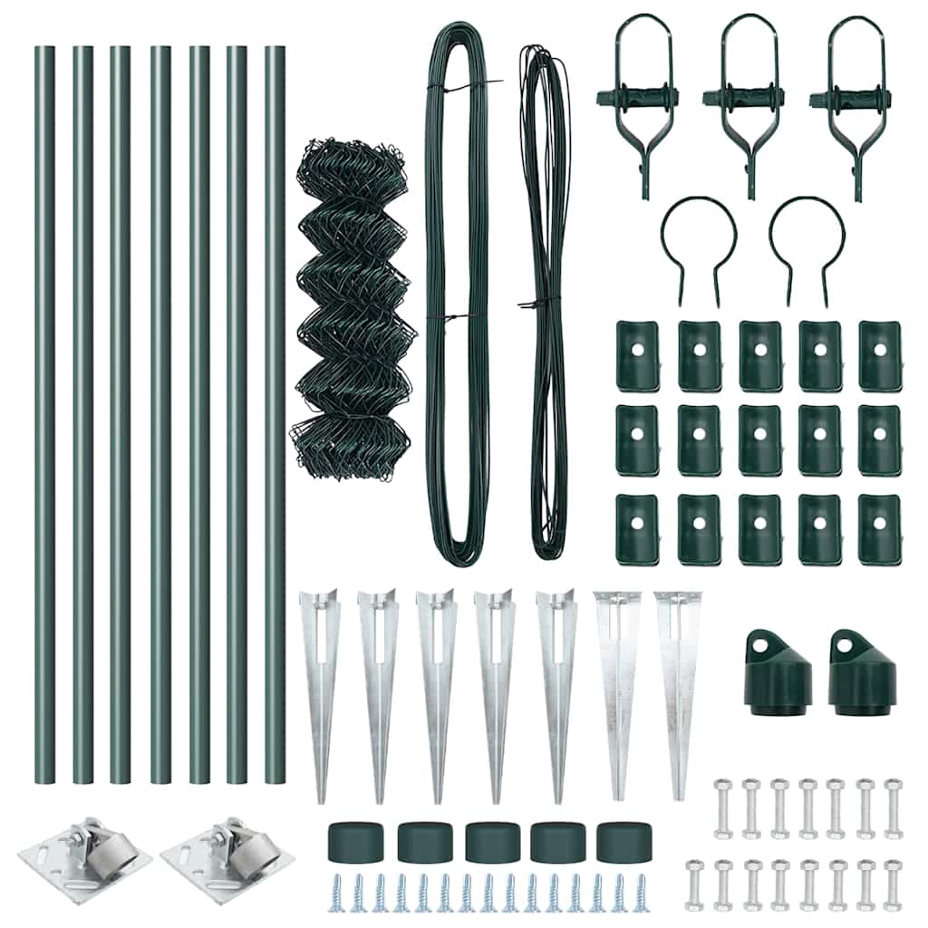 Fence Post Green 10 x 0.4 m (40 x 40 mm mesh) Steel and PVC