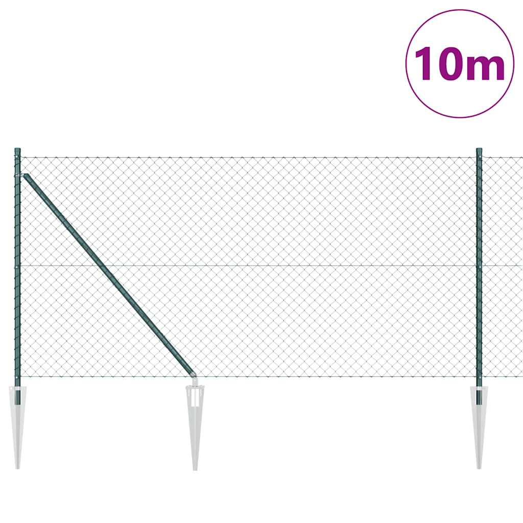 Welded Wire Fence with Spikes 10 x 1 m (W x H) PVC-Coated Steel