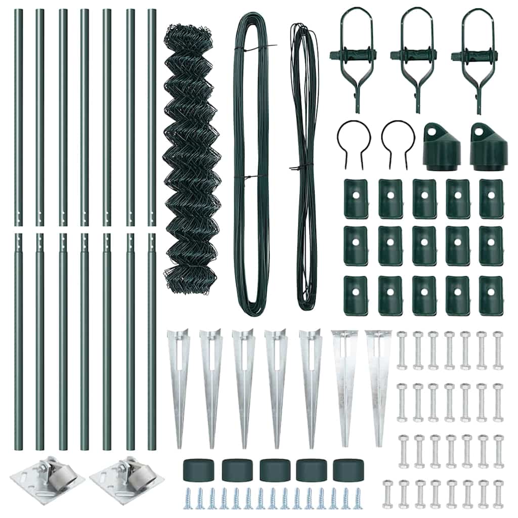 Fence Post Green 10 x 1.2 m (40 x 40 mm mesh) Steel and PVC