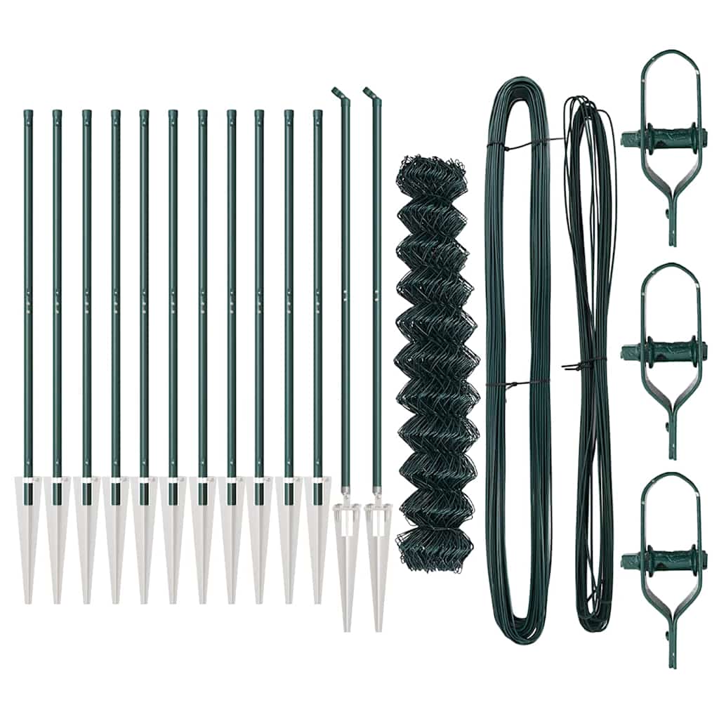 Fence Post Green 25 x 1 m (40 x 40 mm mesh) Steel and PVC