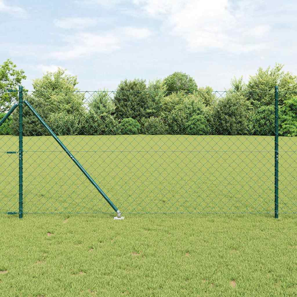 Fence Post Green 25 x 1.4 m (60 x 60 mm mesh) Steel and PVC