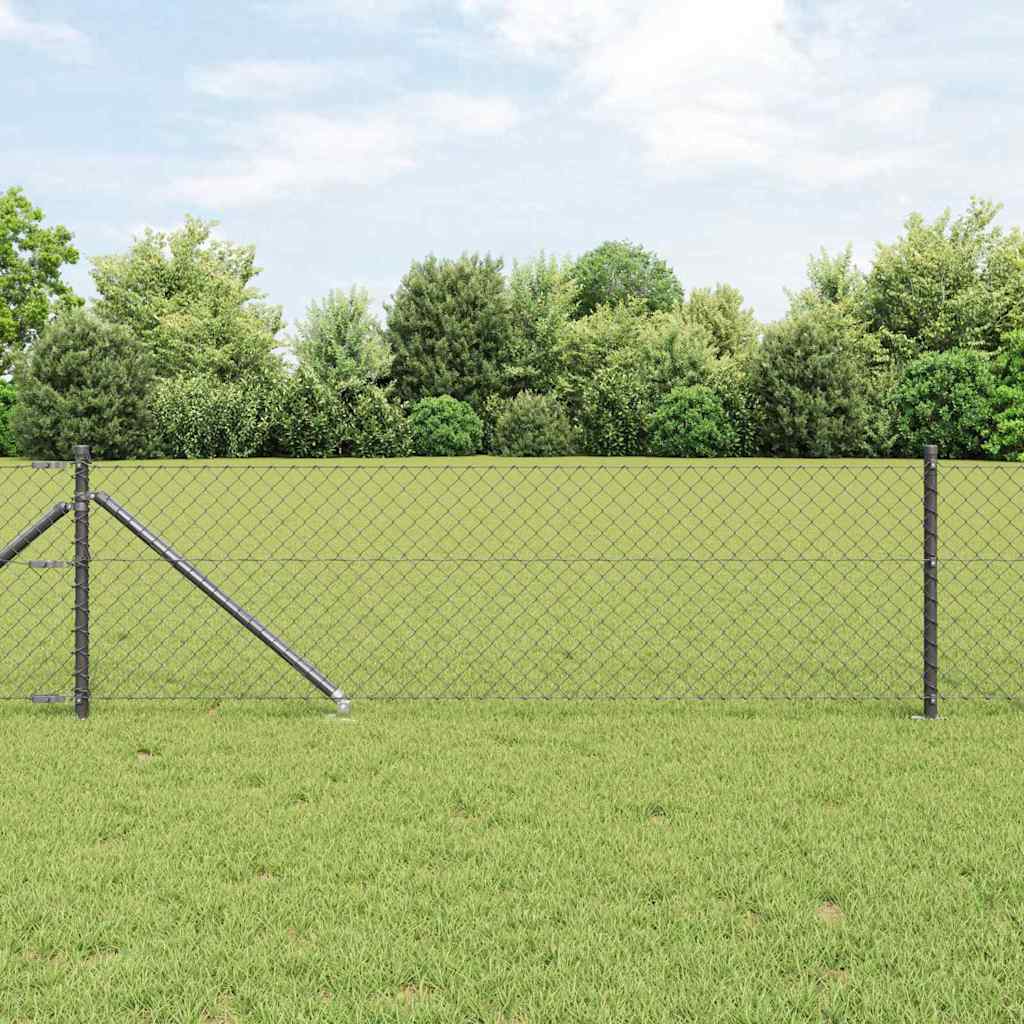 Fence Post Grey 10 x 0.4 m (40 x 40 mm mesh) Steel and PVC