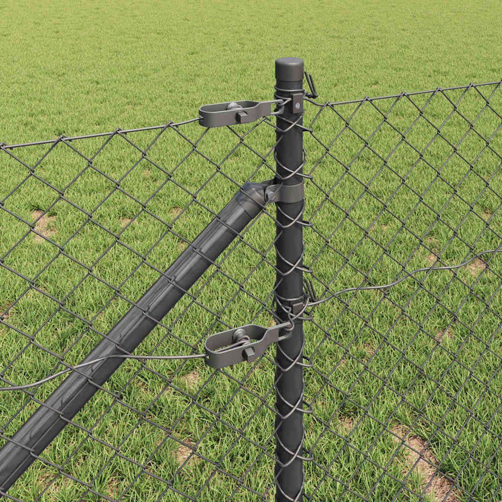 Fence Post Grey 10 x 1 m (40 x 40 mm mesh) Steel and PVC