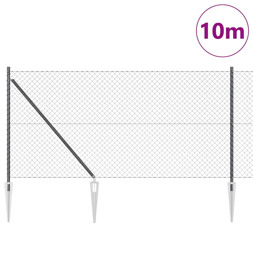 Fence Post Grey 10 x 1 m (40 x 40 mm mesh) Steel and PVC