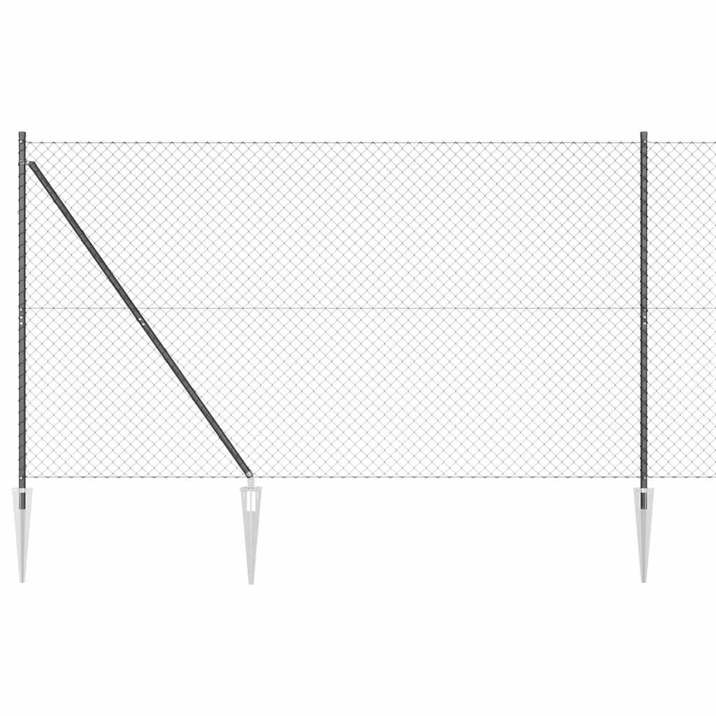 Fence Post Grey 10 x 1.6 m (40 x 40 mm mesh) Steel and PVC