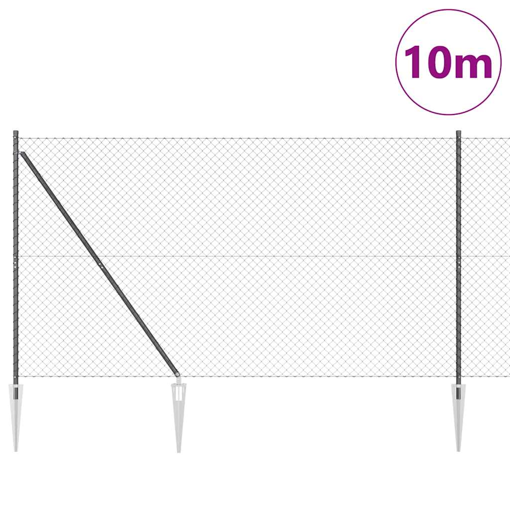 Fence Post Grey 10 x 1.6 m (40 x 40 mm mesh) Steel and PVC
