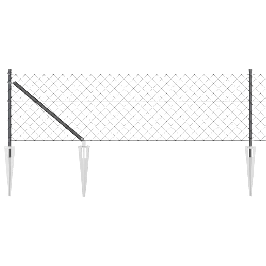 Fence Post Grey 10 x 0.4 m (60 x 60 mm mesh) Steel and PVC