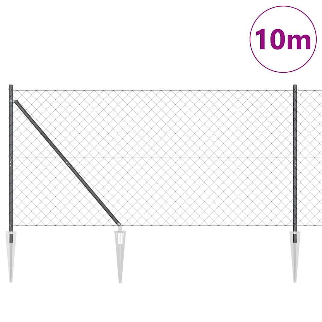 Fence Post Grey 10 x 1.2 m (60 x 60 mm mesh) Steel and PVC