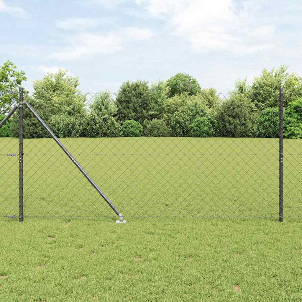 Fence Post Grey 10 x 1.4 m (60 x 60 mm mesh) Steel and PVC