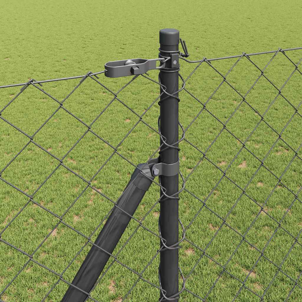Fence Post Grey 10 x 1.6 m (60 x 60 mm mesh) Steel and PVC