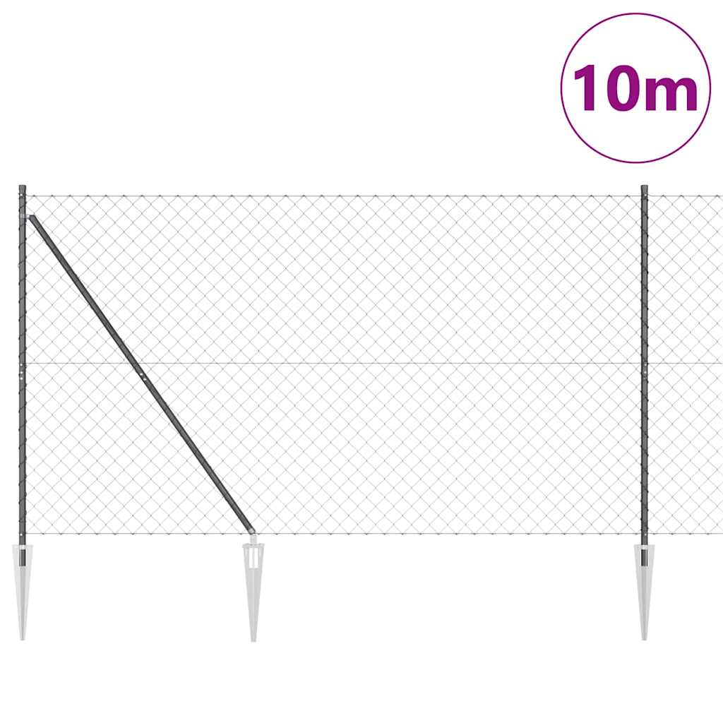 Fence Post Grey 10 x 1.6 m (60 x 60 mm mesh) Steel and PVC