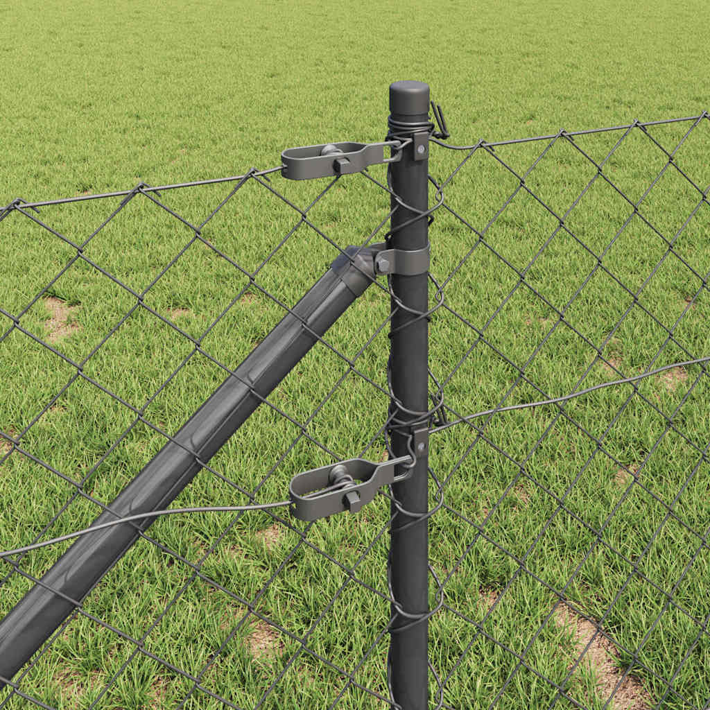 Fence Post Grey 25 x 0.4 m (40 x 40 mm mesh) Steel and PVC