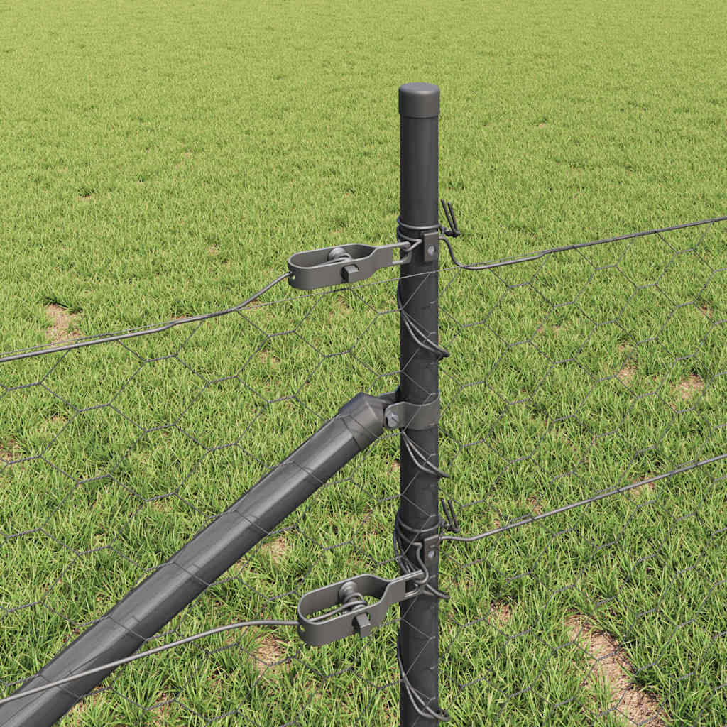 Fence Post Grey 25 x 1 m (40 x 40 mm mesh) Steel and PVC