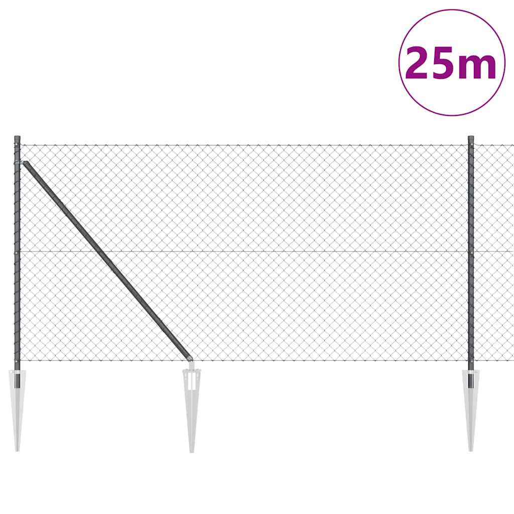 Fence Post Grey 25 x 1 m (40 x 40 mm mesh) Steel and PVC