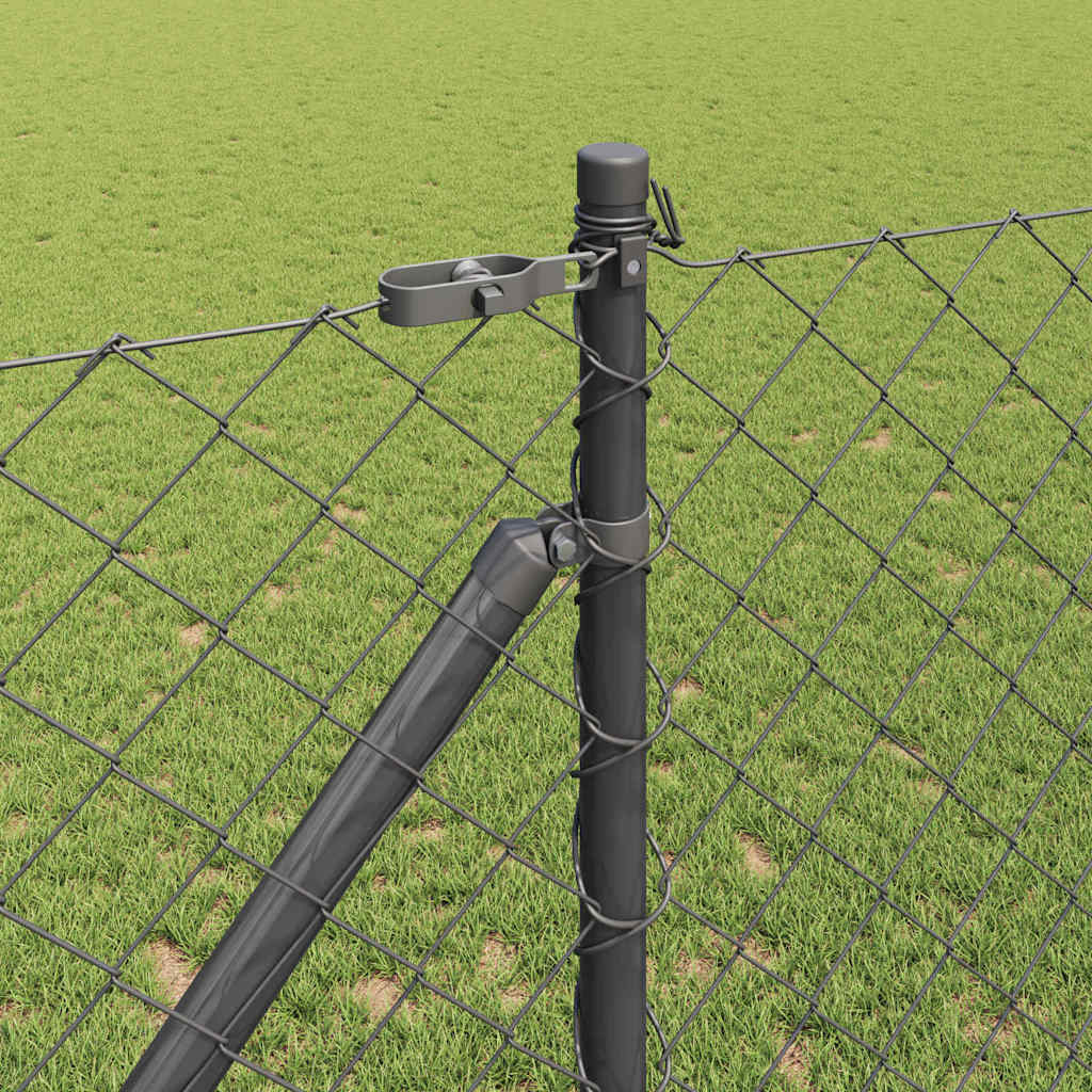 Fence Post Grey 25 x 1.2 m (60 x 60 mm mesh) Steel and PVC