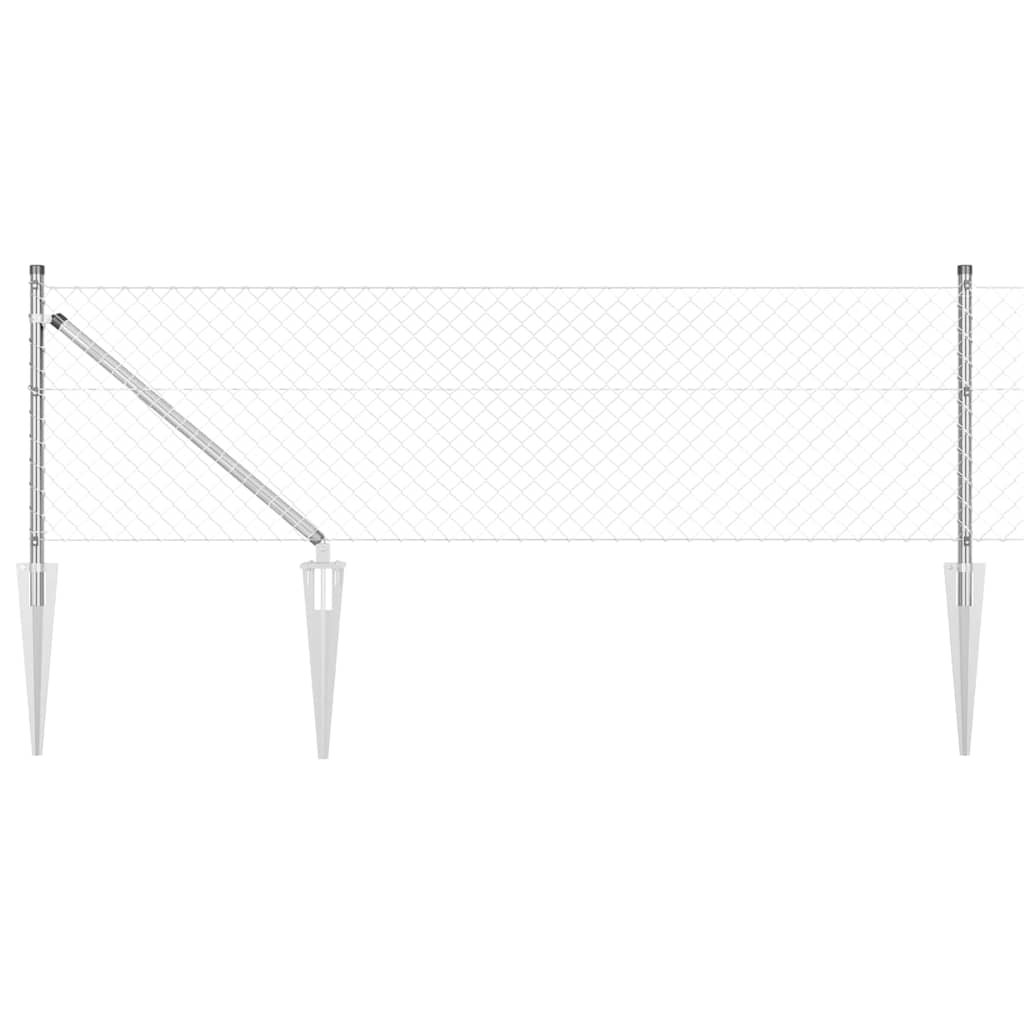 Fence Post Silver 10 x 0.8 m (40 x 40 mm mesh) Steel
