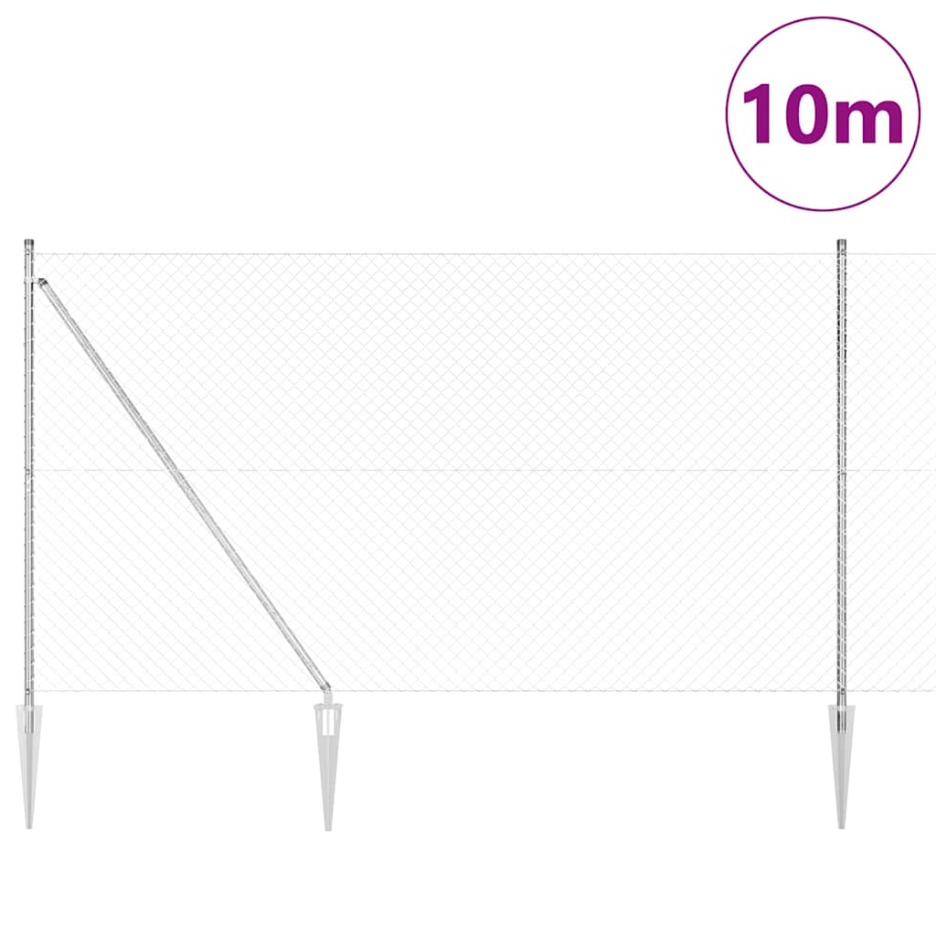 Fence Post Silver 10 x 1.5 m (40 x 40 mm mesh) Steel