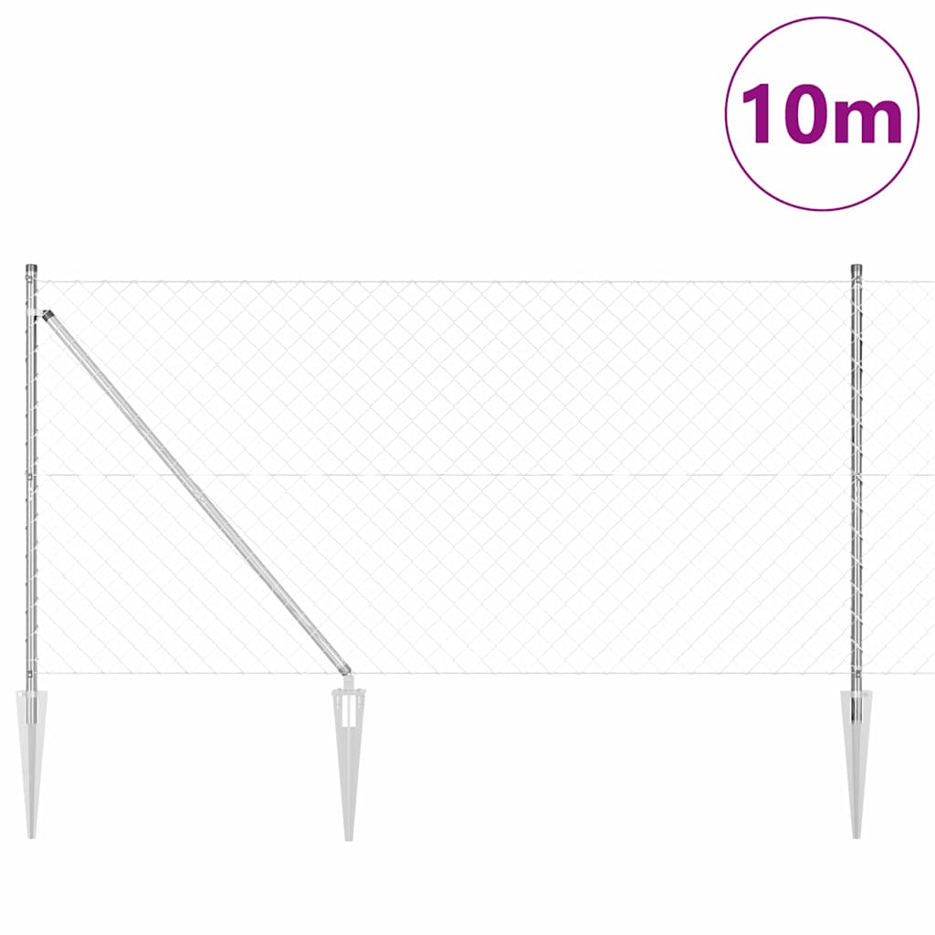 Fence Post Silver 10 x 1.2 m (60 x 60 mm mesh) Steel